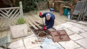 Image showing how to clean drains outside